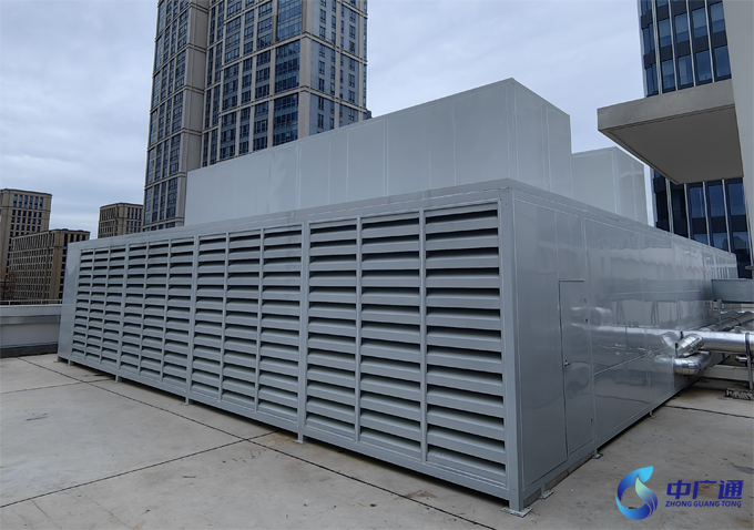 中央空調風冷熱泵機組噪聲治理后效果照片